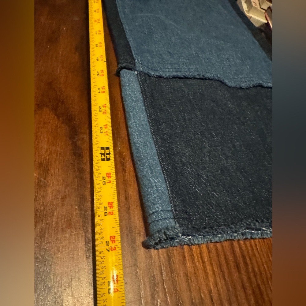 Rails Getty Crop Jeans Womens Size 31 Indigo Patchwork High Rise Wide Leg H - Picture 8 of 16